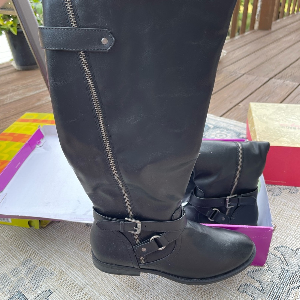 Rampage Black Over the Knee Boots